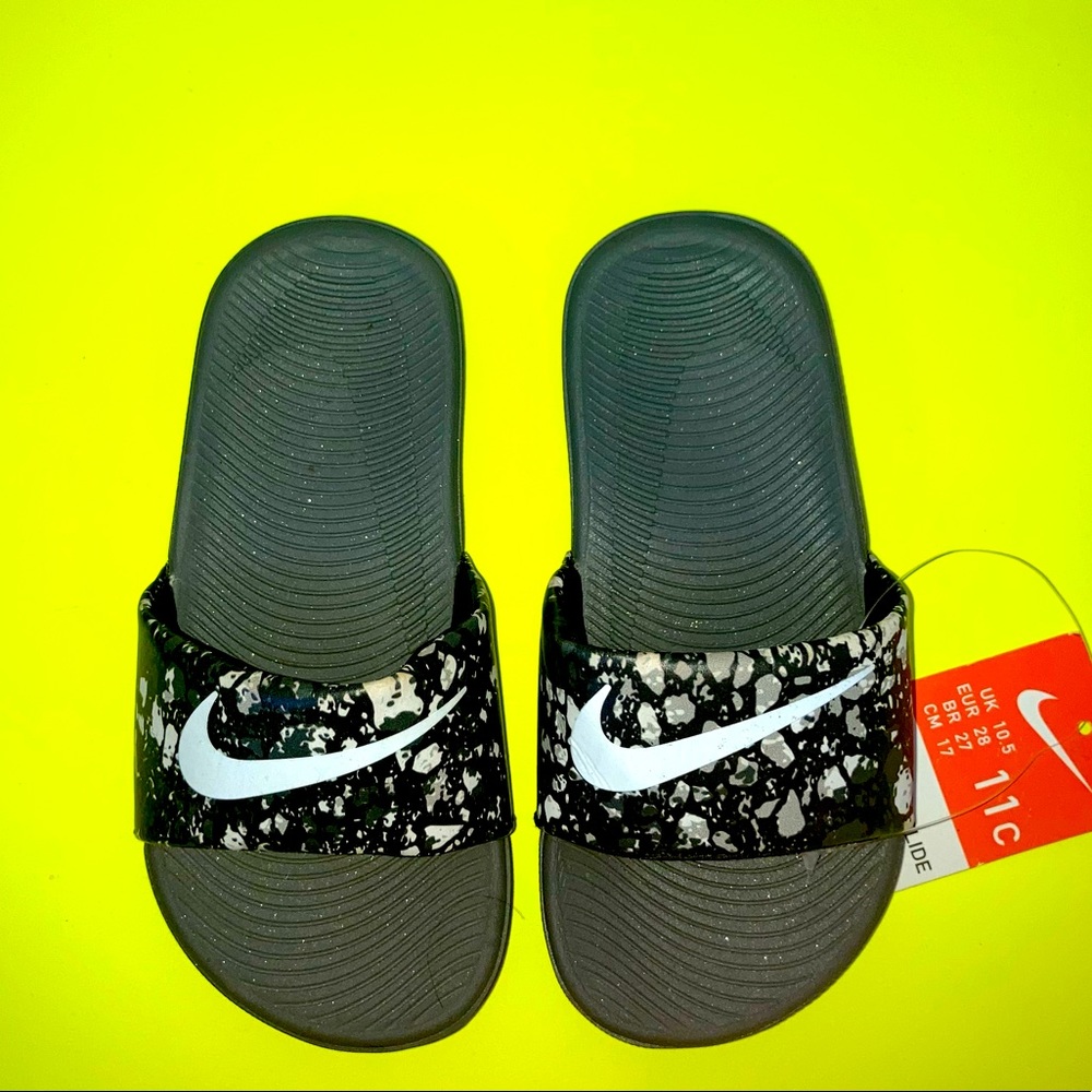 Nike Slides - Size 11 Children - Black:Grey Colored